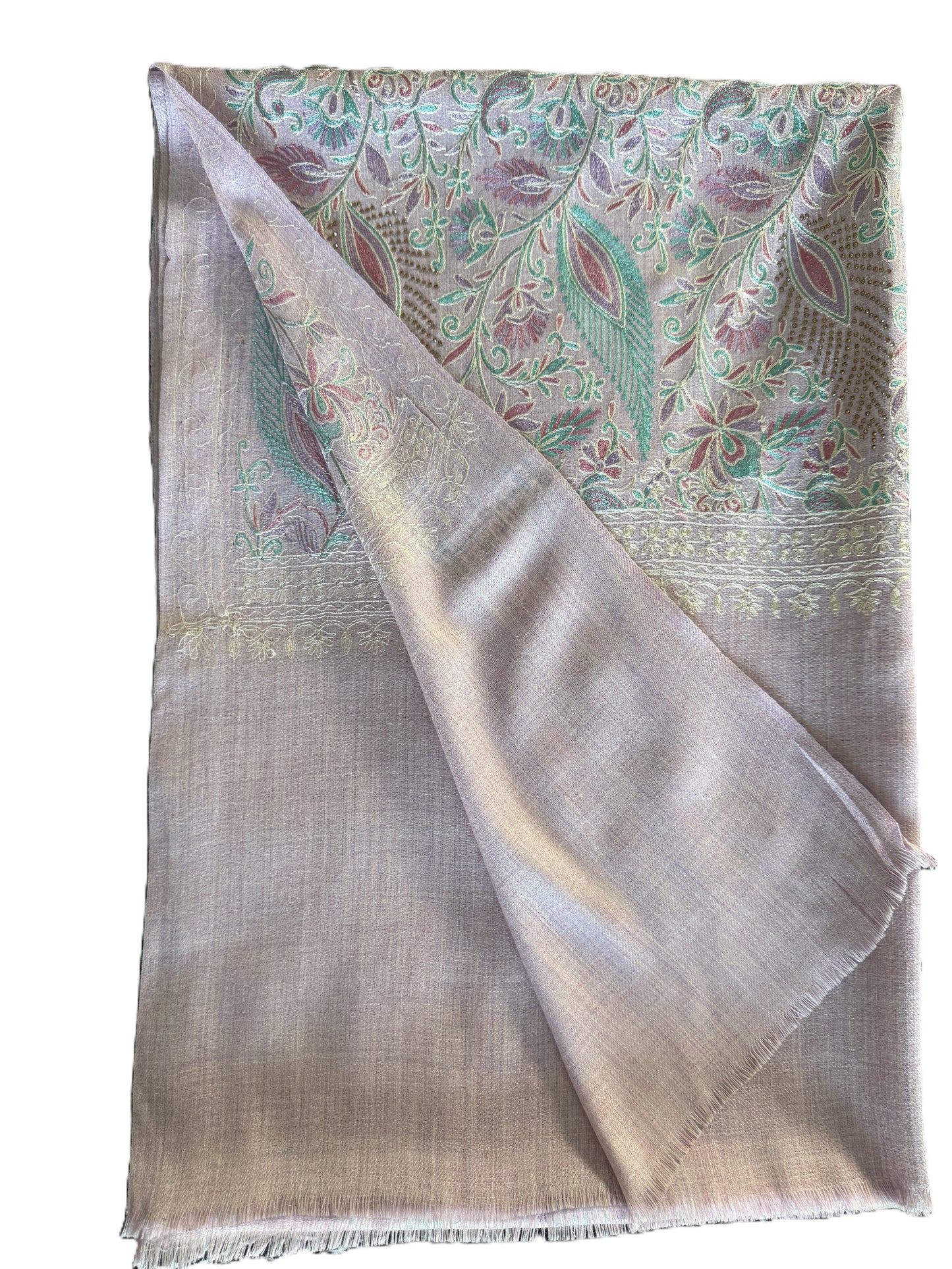 floral pashmina stole made in Kashmir,authentic Kashmiri stole NZ,luxury wool stole NZ,Women’s pashmina scarf