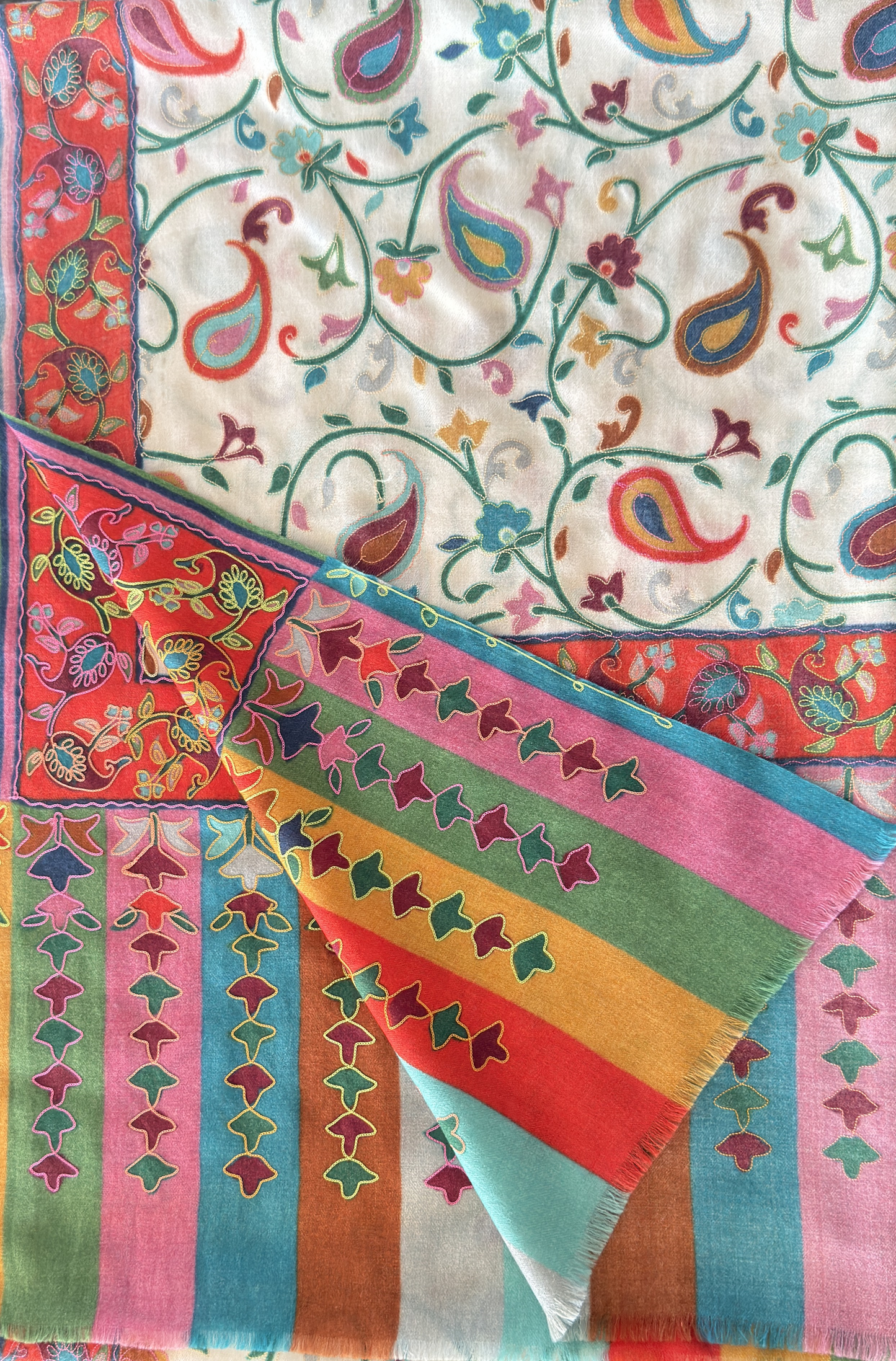 Pashmina Kalamkari Stole Leaves