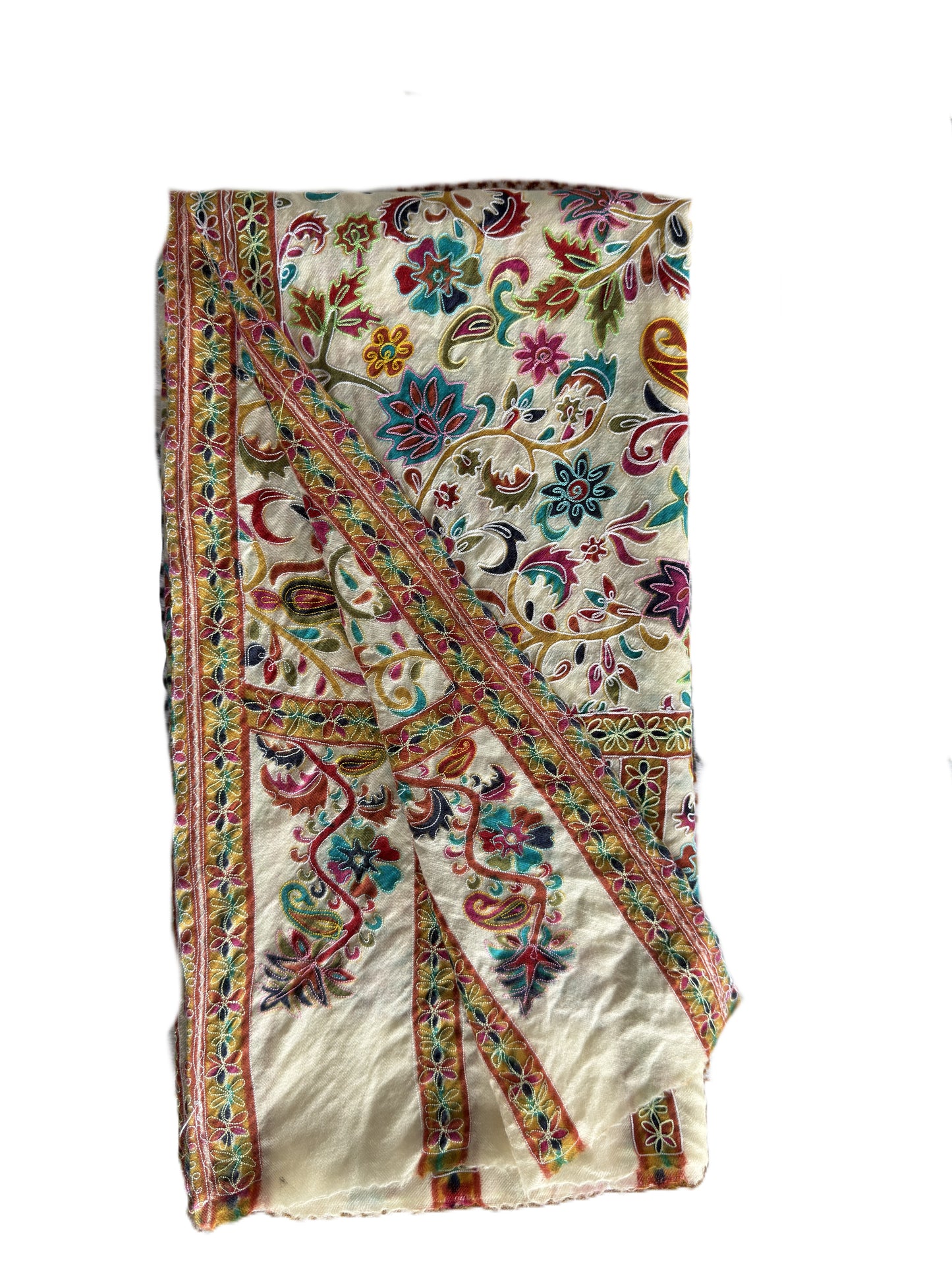 Soft lightweight pashmina wrap with vibrant traditional print