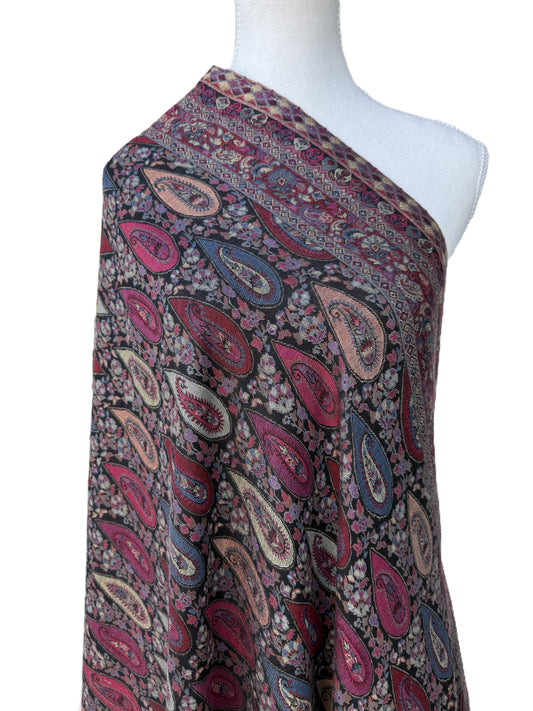 Women’s Kani Pashmina Shawl – Black Base with Multicolour Paisley, winter shawls NZ,pashmina scarf NZ,pashmina shawl NZ,buy pashmina stole New Zealand,authentic pashmina shawls online,pure pashmina scarves NZ,Kashmir shawls NZ,pashmina wool wrap NZ